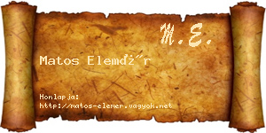 Matos Elemér névjegykártya